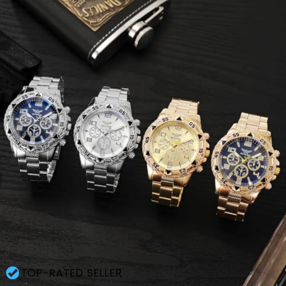 Classic Business Analog Quartz Wristwatch Big Face Stainless Steel Bracelet - Picture 7 of 7